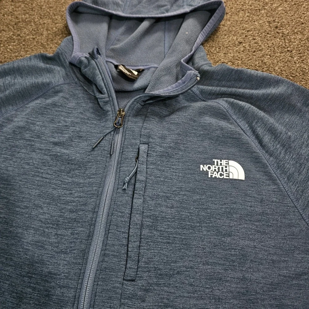 The North‎ Face CanyonlandsHoodie Mens XXL Blue Heathered Fleece Jacket Full Zip
